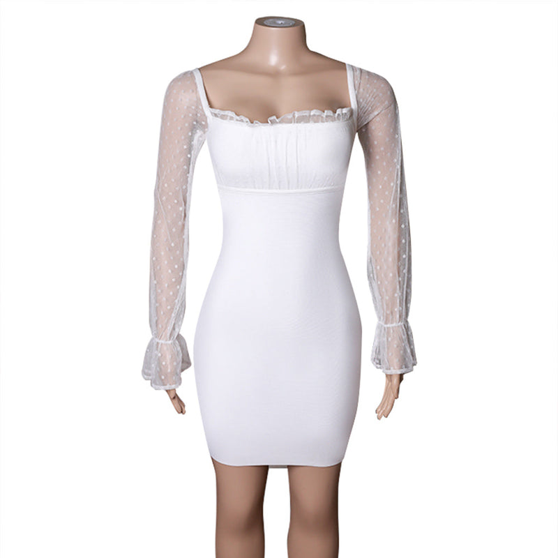 White Bandage Dress PZL2809 4
