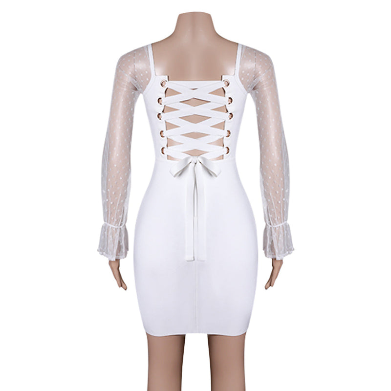 White Bandage Dress PZL2809 6