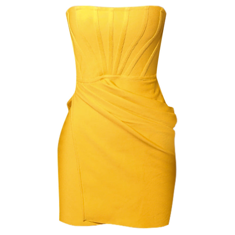 Yellow Bandage Dress PZL2896 4