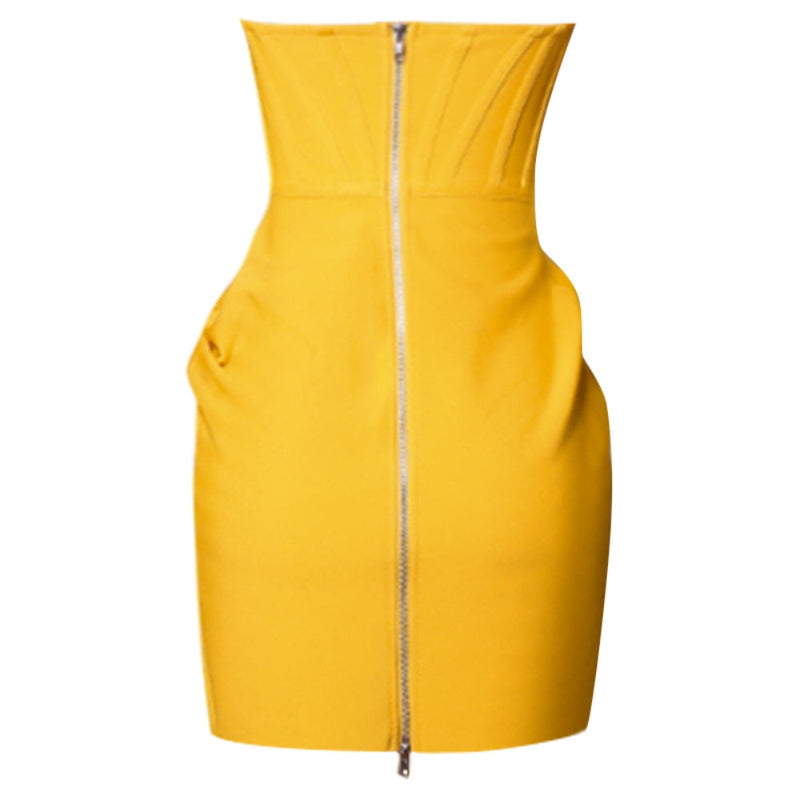 Yellow Bandage Dress PZL2896 5