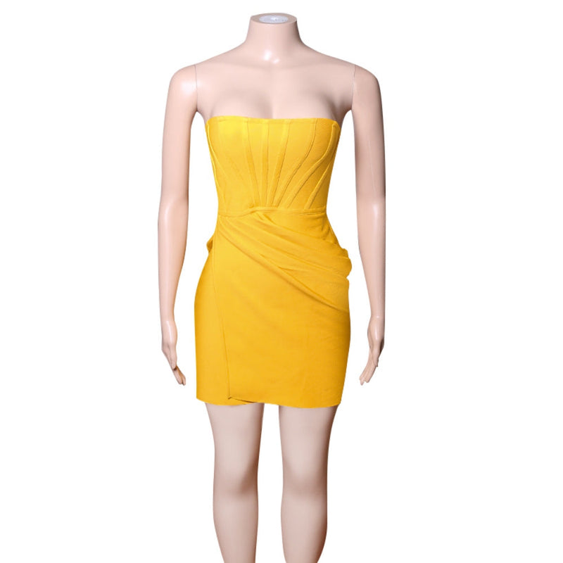 Yellow Bandage Dress PZL2896 6