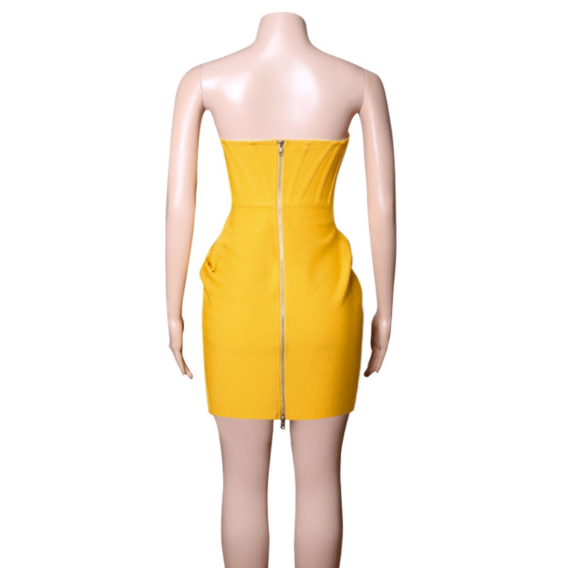 Yellow Bandage Dress PZL2896 7