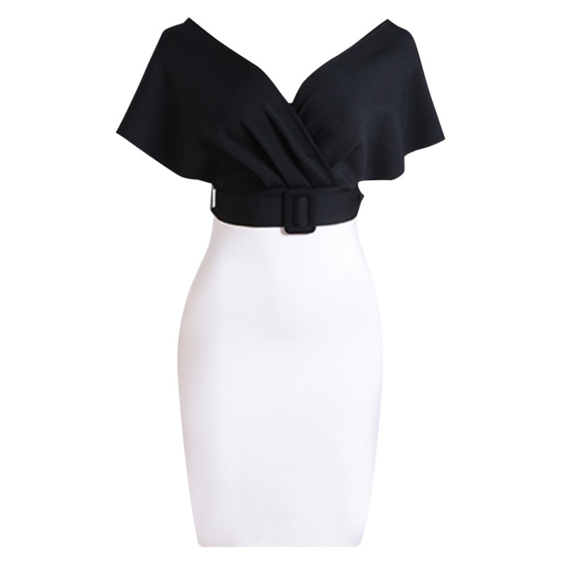 Black White Bandage Dress PZL3061 5
