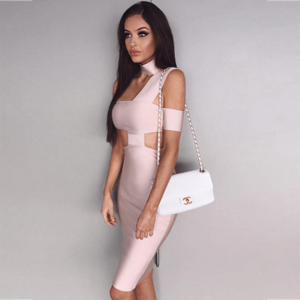 Halter Sleeveless Cut out Midi Bandage Dress SP015 32 in wolddress