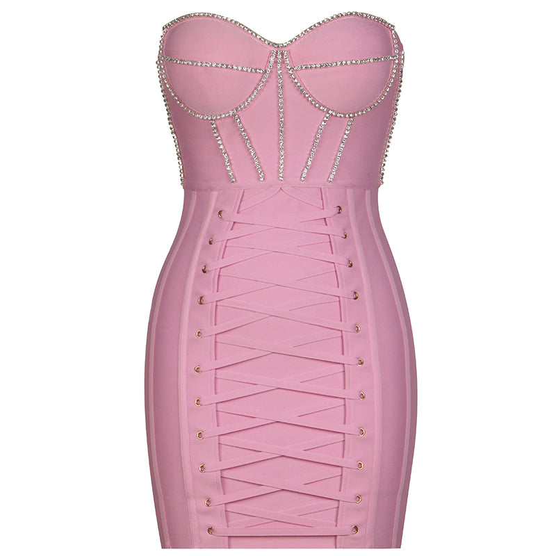 Pink Bandage Dress SW6550 4