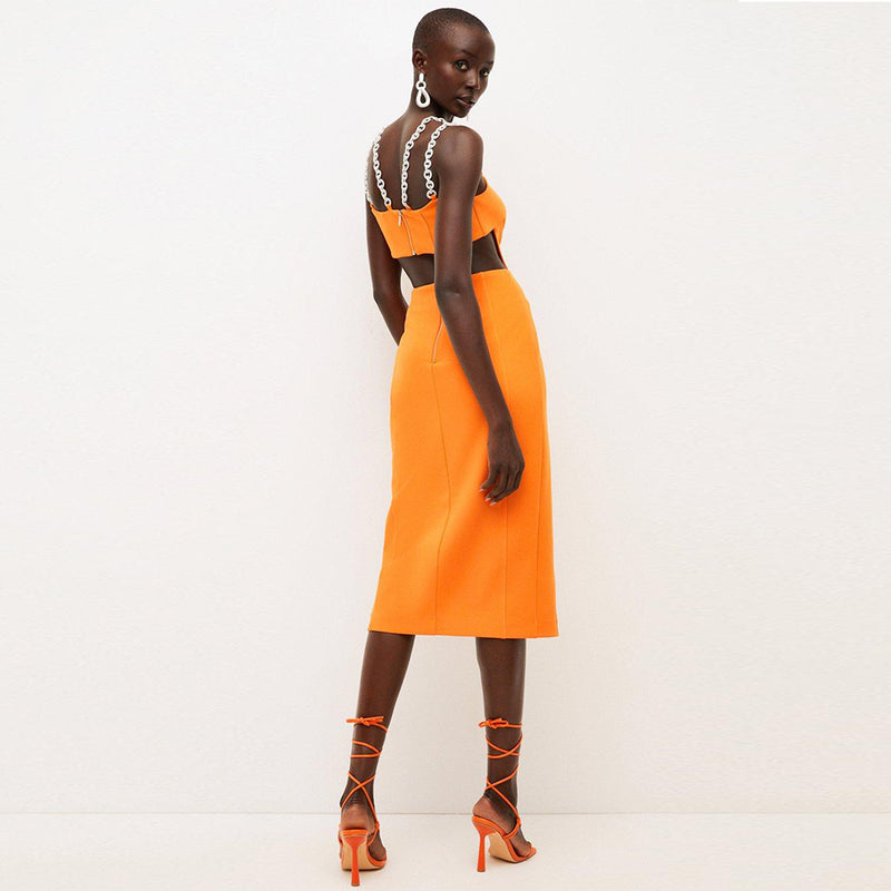 Orange Bandage Dress SW6657 2