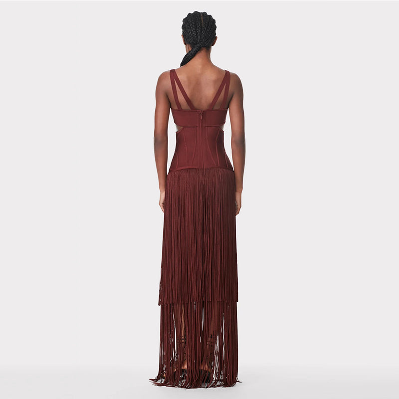 Brown Bandage Dress SW6682 3