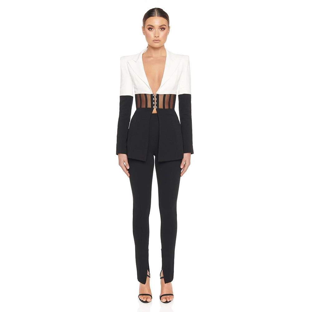 Black Bodycon Suit SY20003 1
