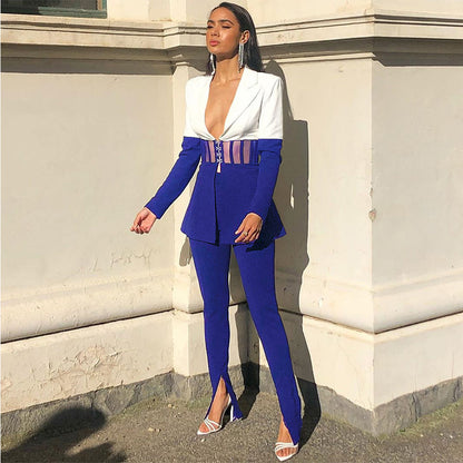 Blue Bodycon Suit SY20003 1