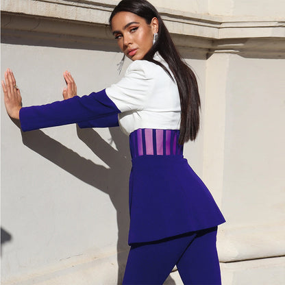Blue Bodycon Suit SY20003 2