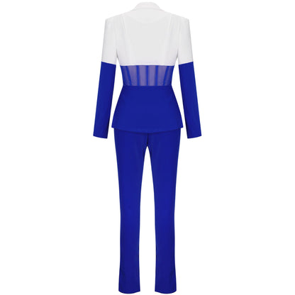 Elegant Blazer and Pants Patchwork Suit SY20003