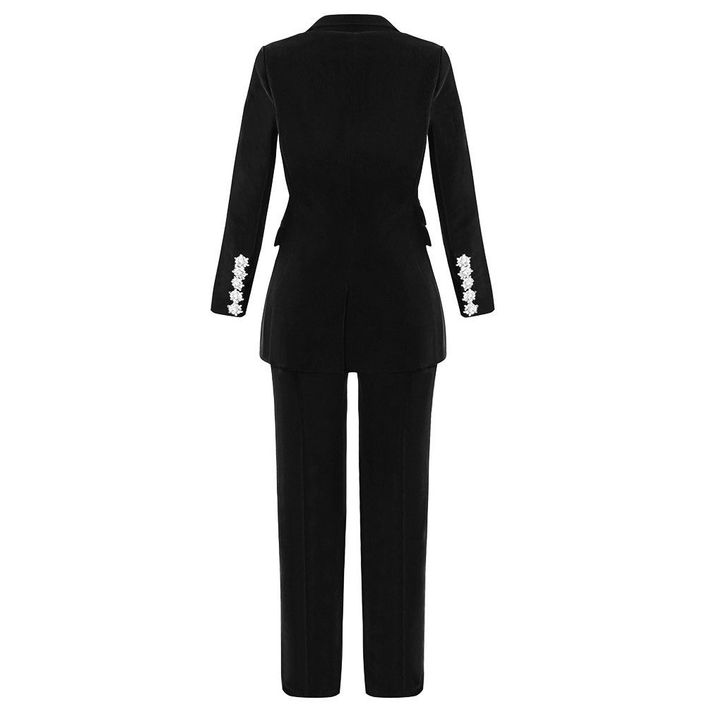 V Neck Long Sleeve Metal Studded Bodycon Suit FSY006 21 in wolddress