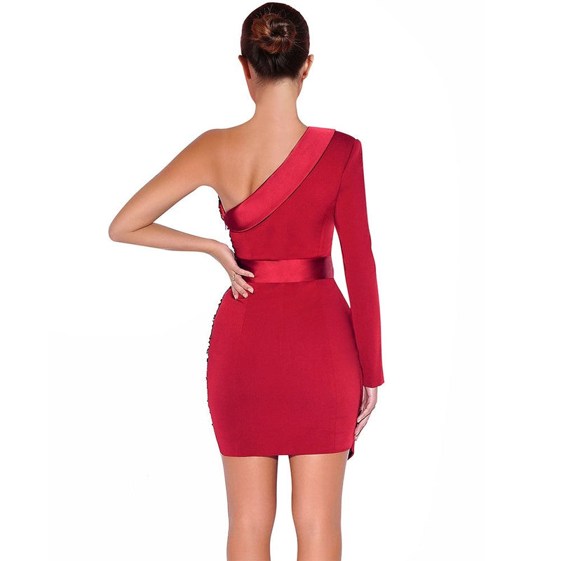 One Shoulder Long Sleeve Sequined Mini Bodycon Dress FSY19185 9 in wolddress