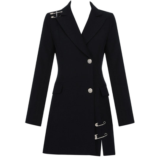 V Neck Long Sleeve Pin Mini Bodycon Dress FSY19264 2 in wolddress