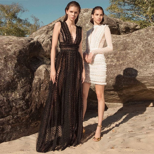 V Neck Sleeveless Chiffon Maxi Bodycon Dress HB6178 1 in wolddress