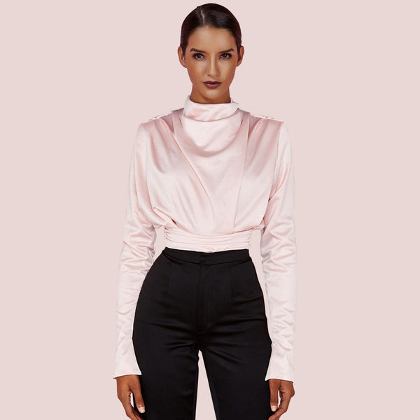 High Neck Long Sleeve Cutout Bodycon Set HI1124 1 in wolddress
