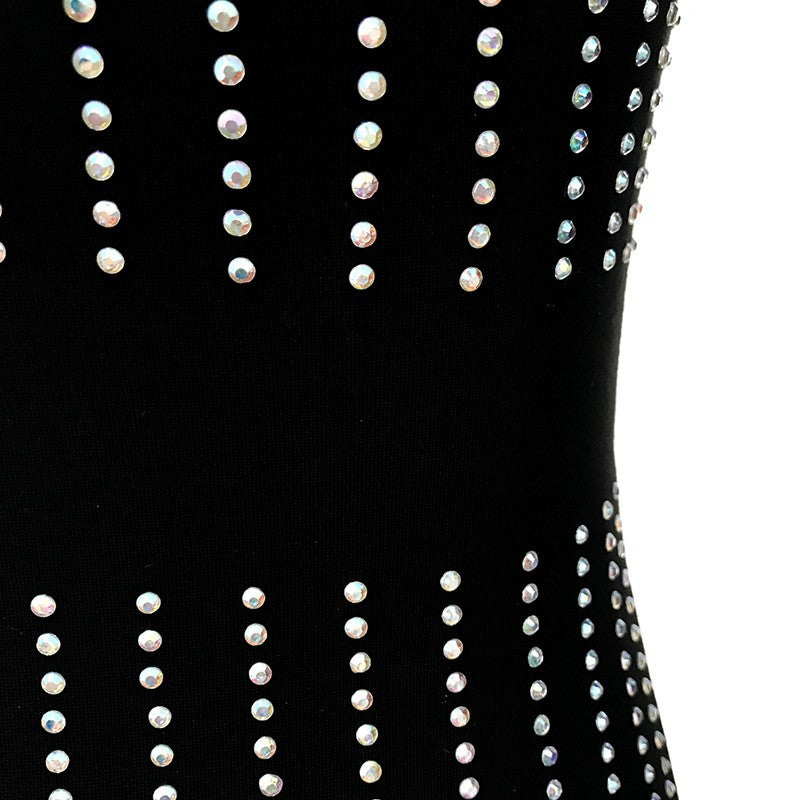 Round Neck Long Sleeve Rhinestone Over Knee Bandage Dress SP023 7 in wolddress
