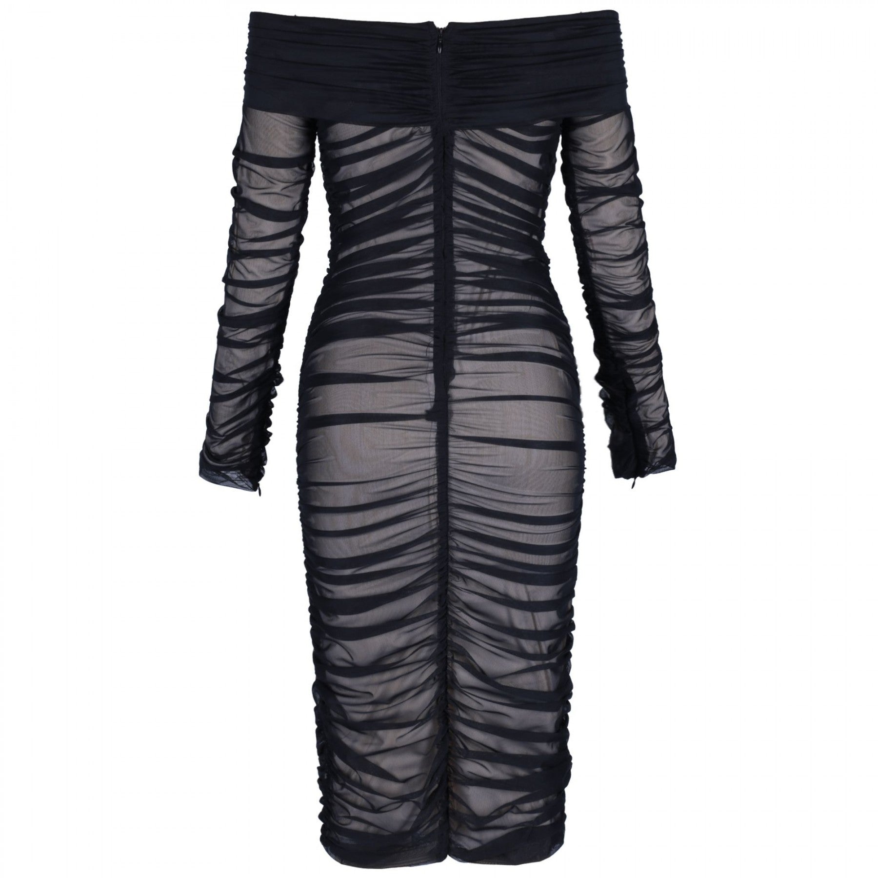 Off Shoulder Long Sleeve Ruched Mini Bodycon Dress FSP19054 12 in wolddress
