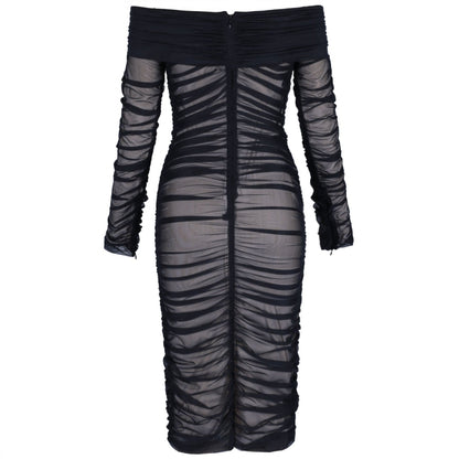 Off Shoulder Long Sleeve Ruched Mini Bodycon Dress FSP19054 12 in wolddress