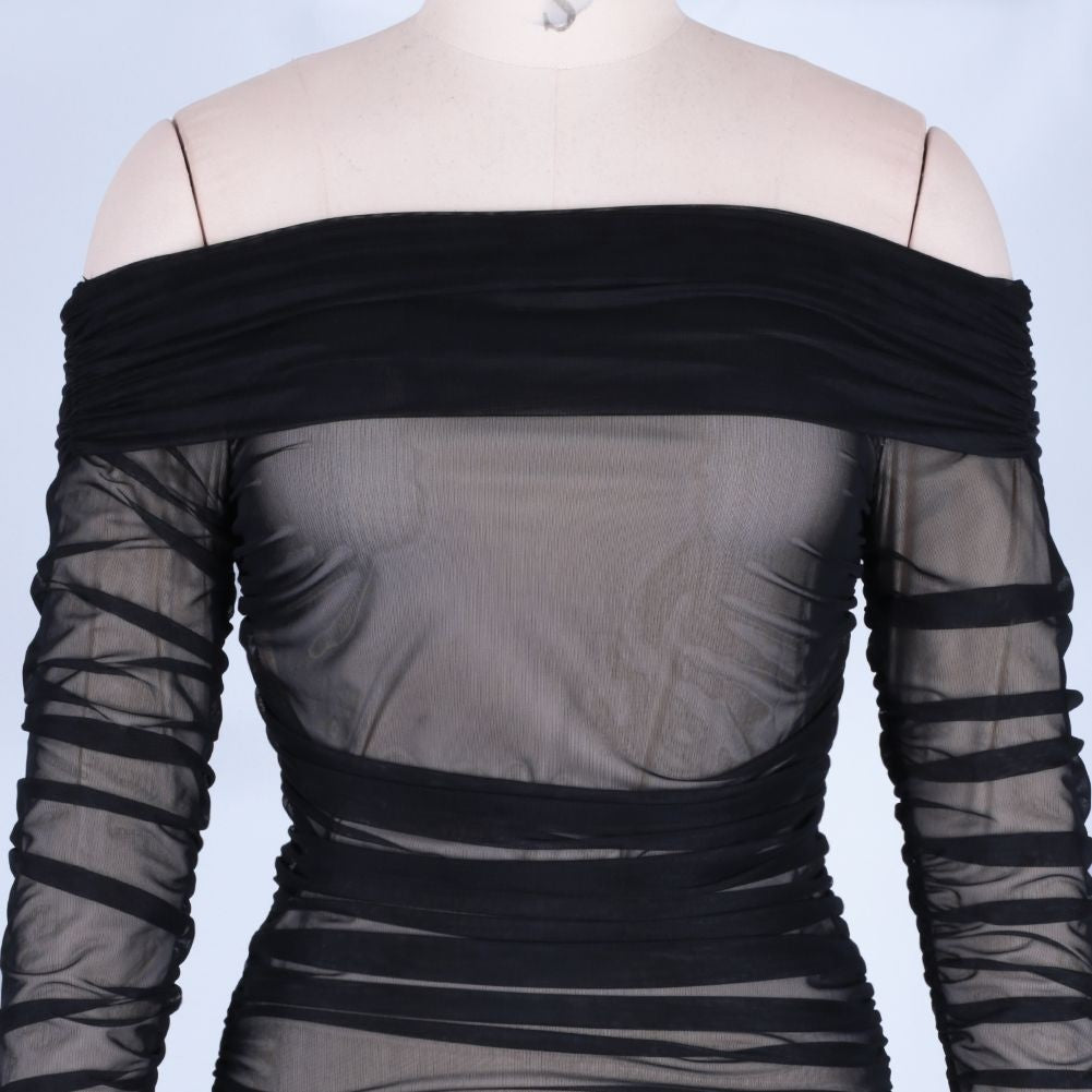 Off Shoulder Long Sleeve Ruched Mini Bodycon Dress FSP19054 13 in wolddress