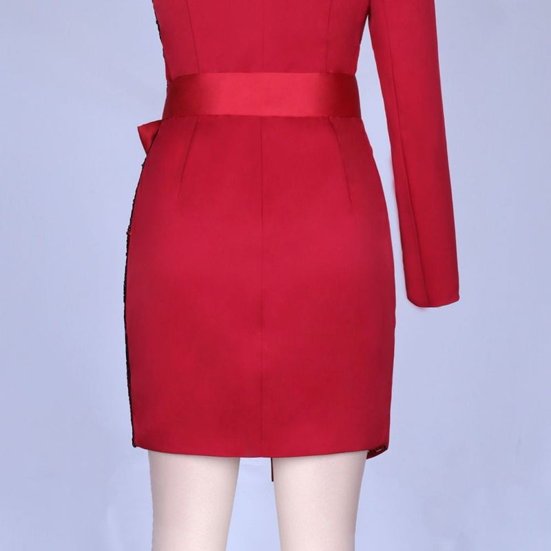 One Shoulder Long Sleeve Sequined Mini Bodycon Dress FSY19185 16 in wolddress