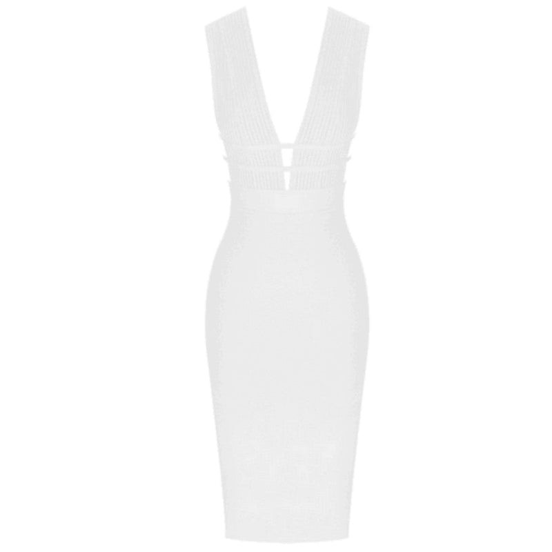 V Neck Sleeveless Hollow Out Midi Bandage Dress PF0803 27 in wolddress