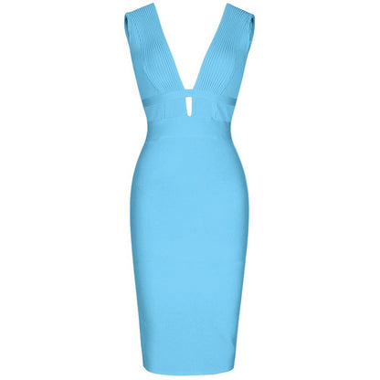 V Neck Sleeveless Hollow Out Mini Bandage Dress PF19056 42 in wolddress