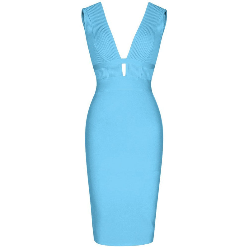 V Neck Sleeveless Hollow Out Mini Bandage Dress PF19056 42 in wolddress