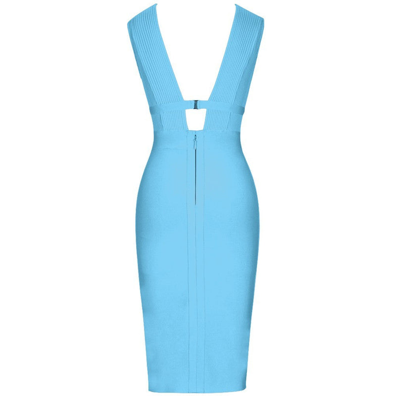 V Neck Sleeveless Hollow Out Mini Bandage Dress PF19056 44 in wolddress