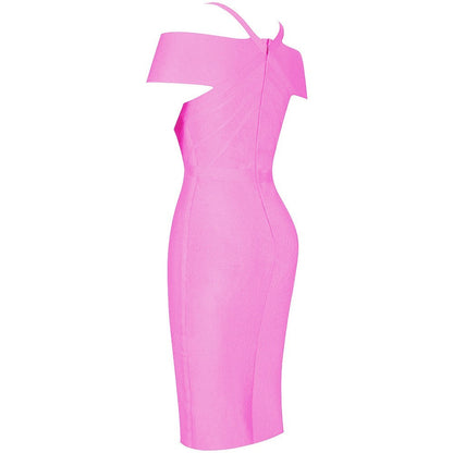 V Neck Mid Sleeve Striped Over Knee Bandage Dress PF19089 49 in wolddress