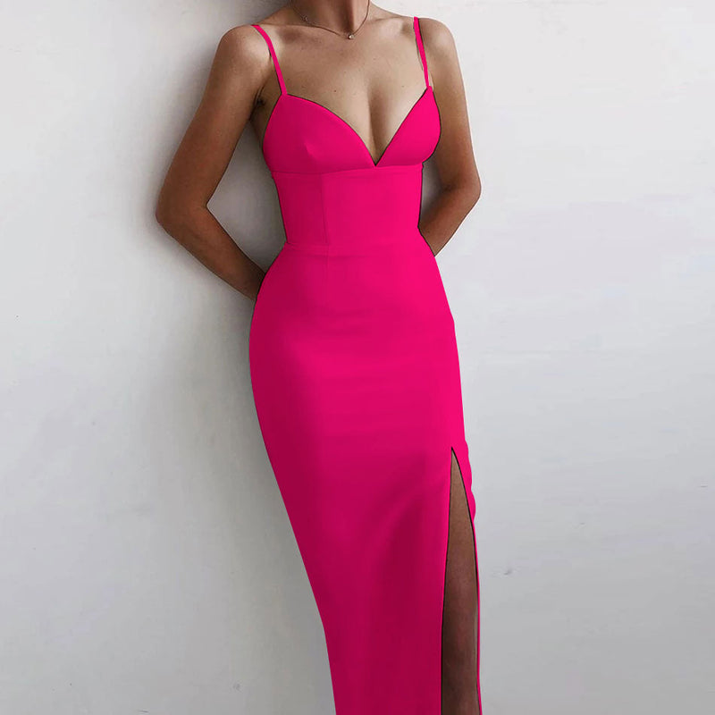 Strappy Sleeveless Slit Midi Bandage Dress PK211101