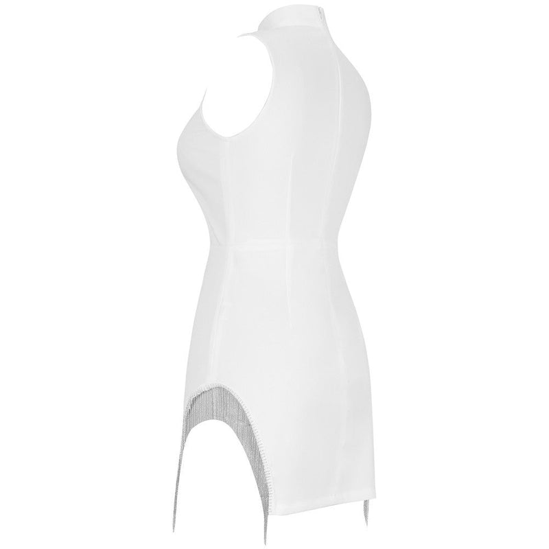 Round Neck Sleeveless Tassels Mini Bandage Dress PP19057 4 in wolddress