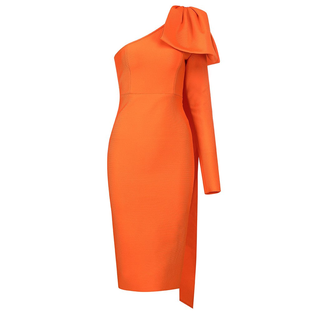 Bowknot Asymmetrical One Sleeve Bandage Dress PP19348 3 in wolddress