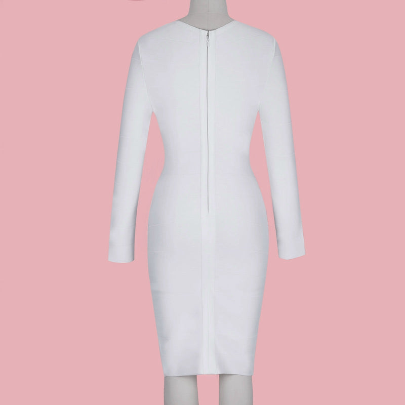 Round Neck Long Sleeve Striped Mini Bandage Dress PPHK060 3 in wolddress