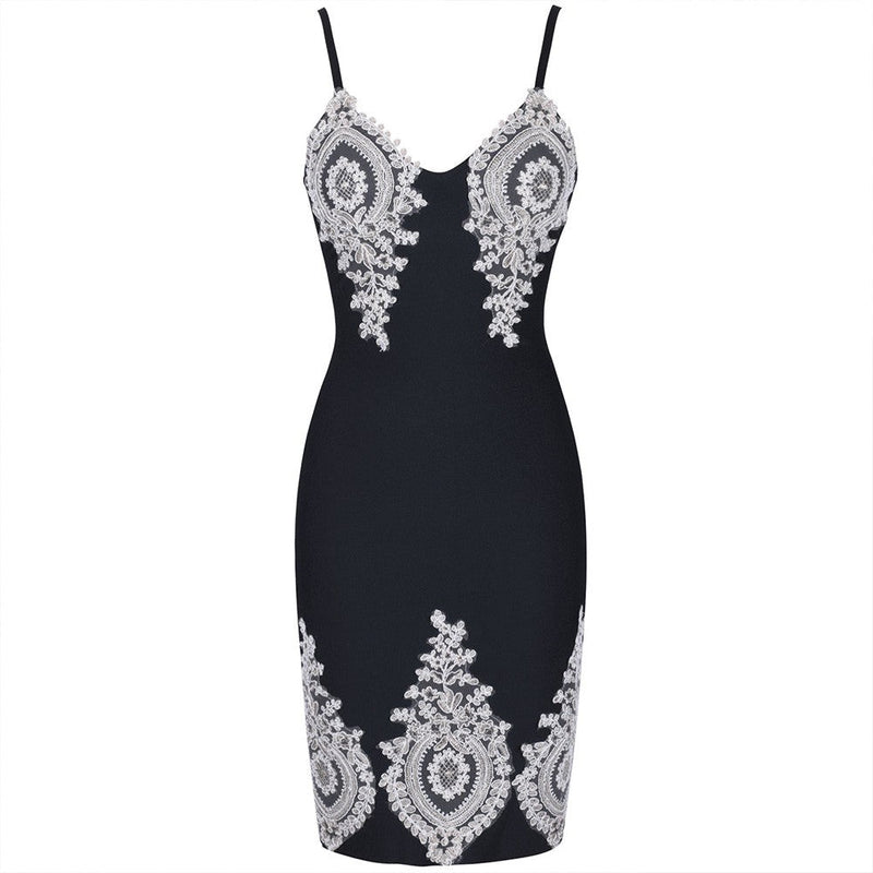Strappy Sleeveless Embroidered Mini Bandage Dress PS19112 23 in wolddress