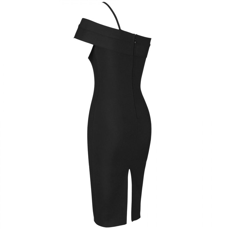 One Shoulder Short Sleeve Asymmetrical Over Knee Bandage Dress PZ19198 24 in wolddress