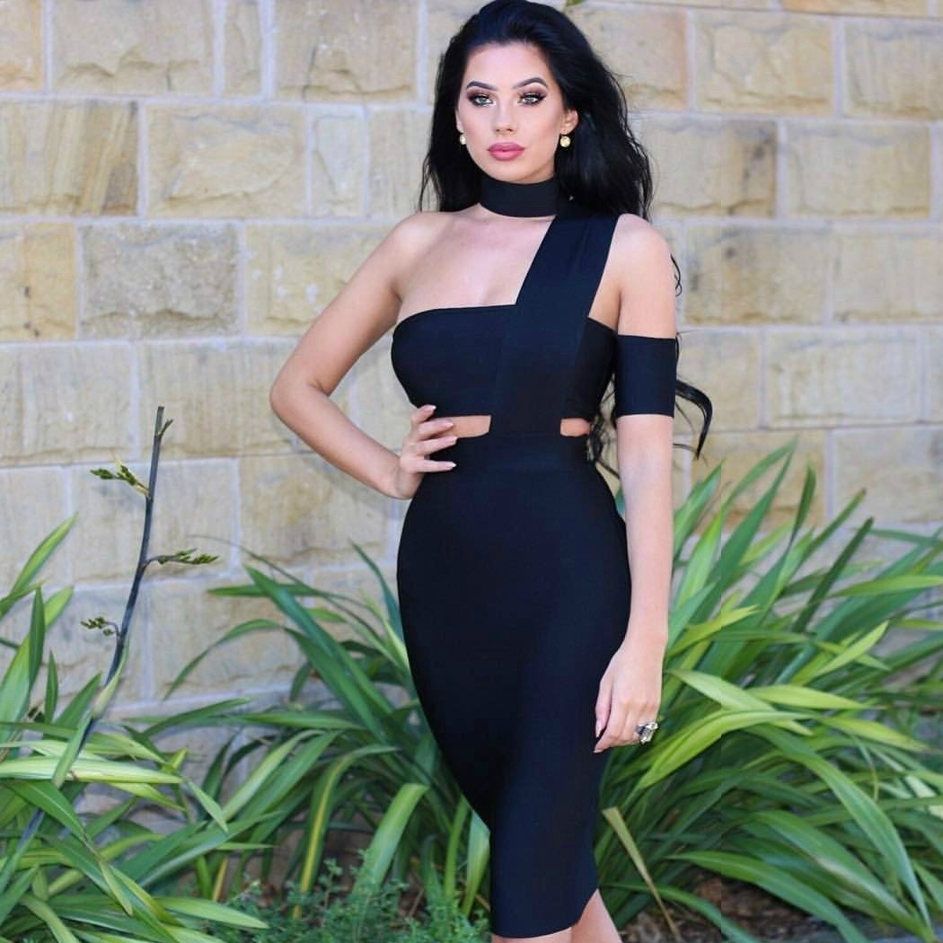 Halter Sleeveless Cut out Midi Bandage Dress SP015 3 in wolddress
