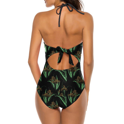 Halter Sleeveless Stretchy Bodycon Swimsuit YS20001 30 in wolddress