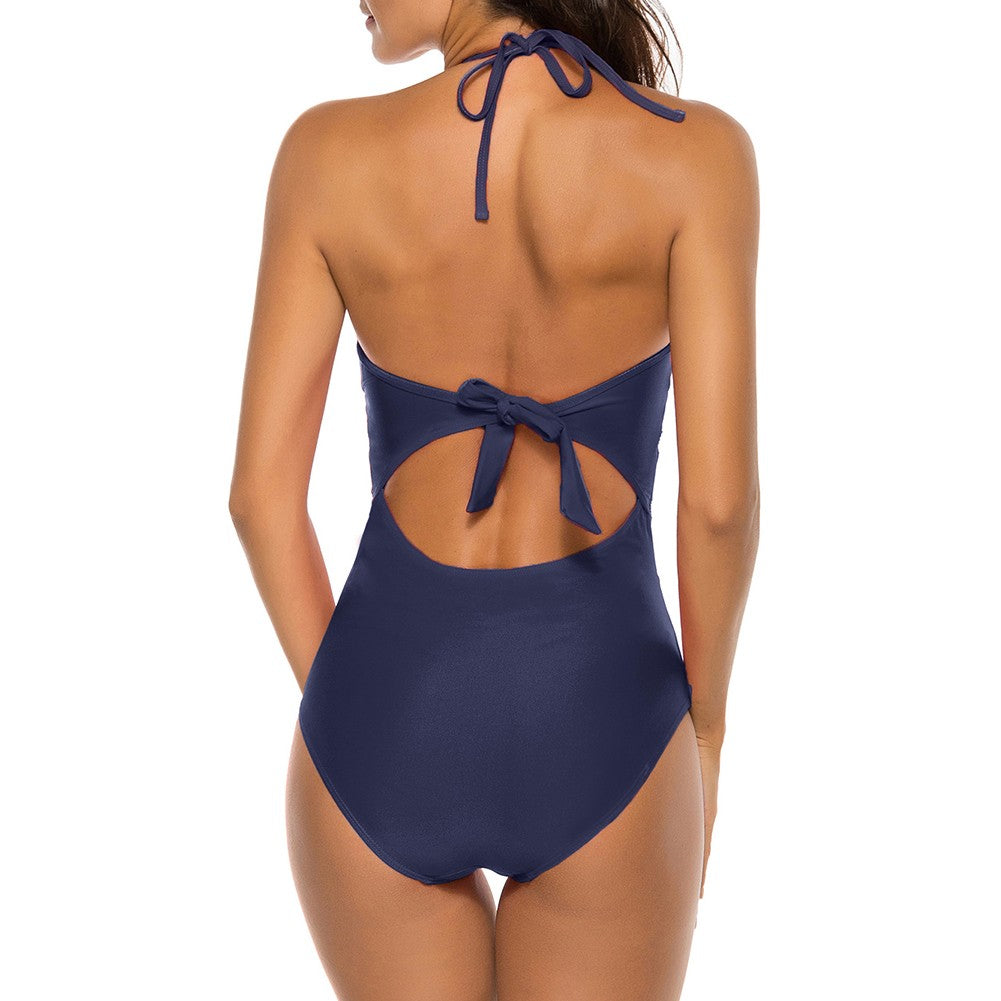 Halter Sleeveless Stretchy Bodycon Swimsuit YS20001 24 in wolddress