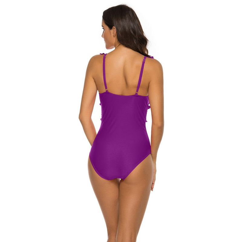 V Neck Sleeveless Ruffle Bodycon Swimsuit YSL0180 15 in wolddress